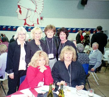 Rear - Marilyn H, Debra H, Candace G, Carlyle E Front - Nancy B, Lynn W - Menno Enns in background